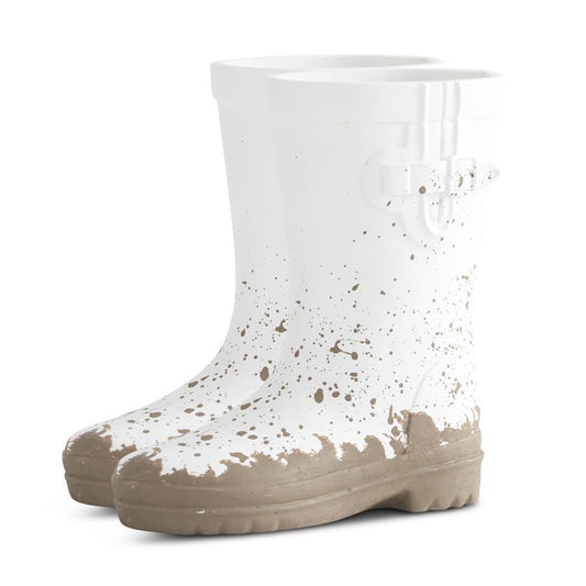 10" White Resin Pair of Rainboots