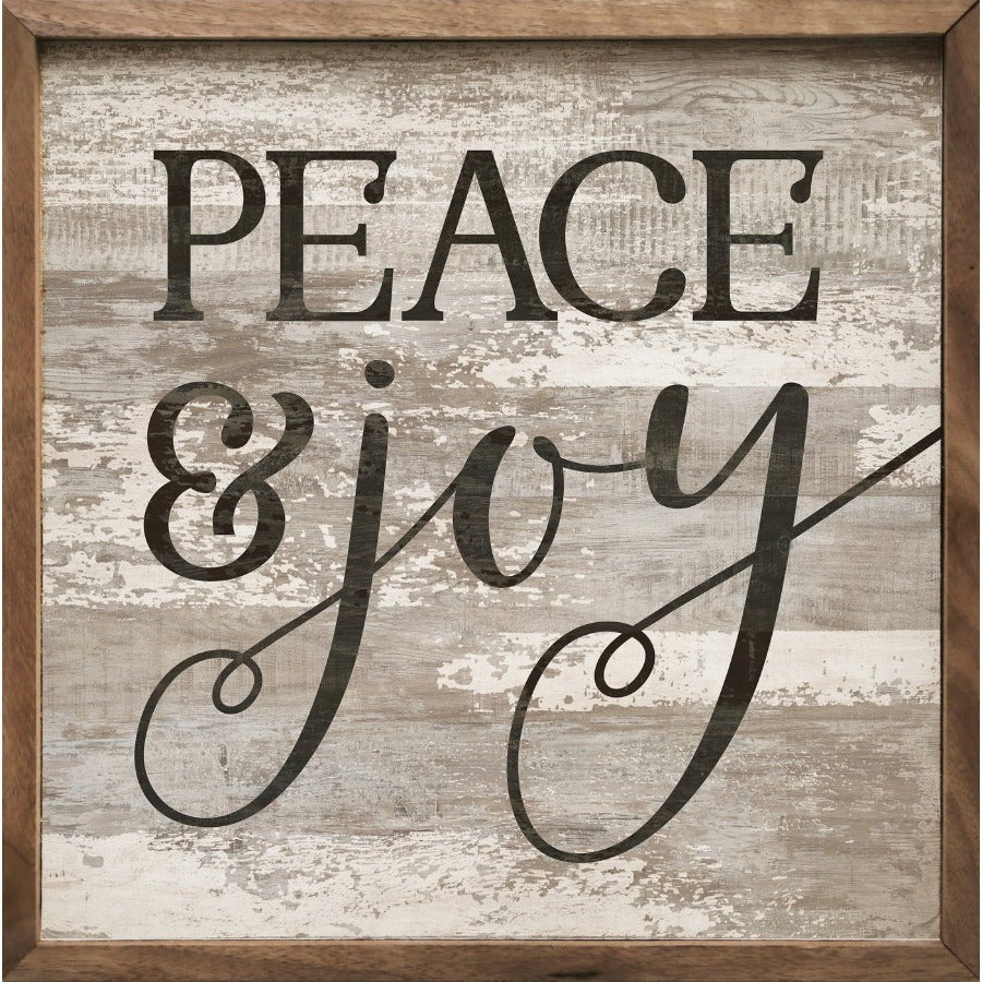 Peace & Joy Framed Picture (12 x 12)