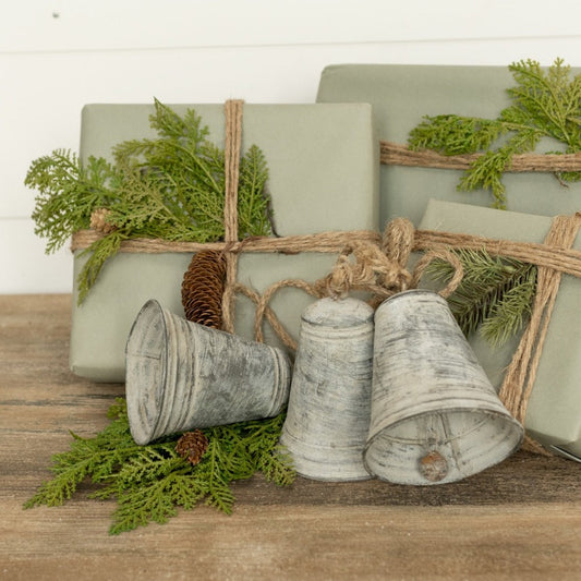 21" Whitewashed Hanging Bells Garland