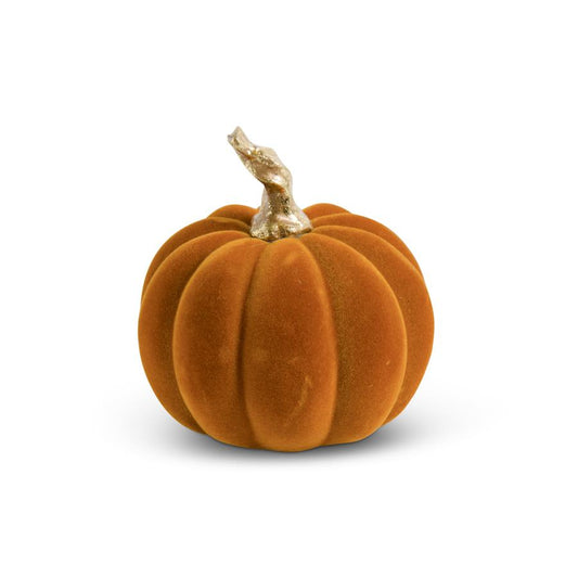 Orange Velvet Pumpkin w/ Twisted Stem
