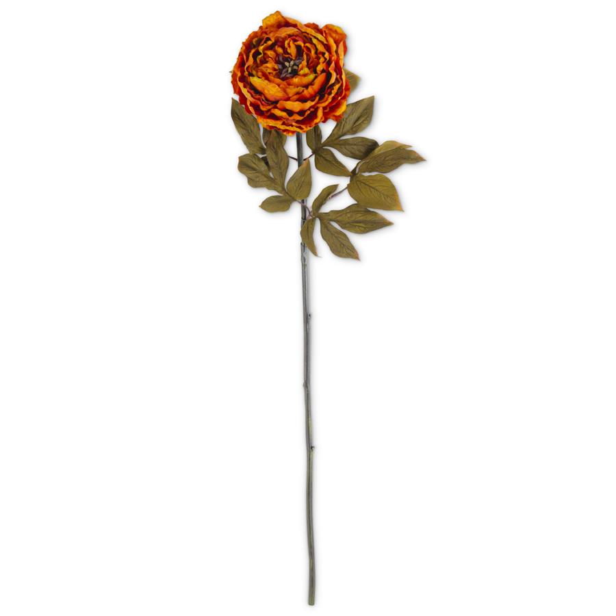 30" Rusty Orange Peony Stem