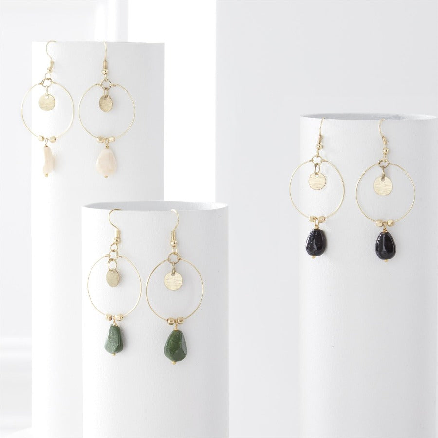 Circle Drop Bead Earring