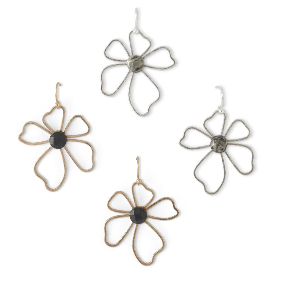 Gold Wired Flower Earring