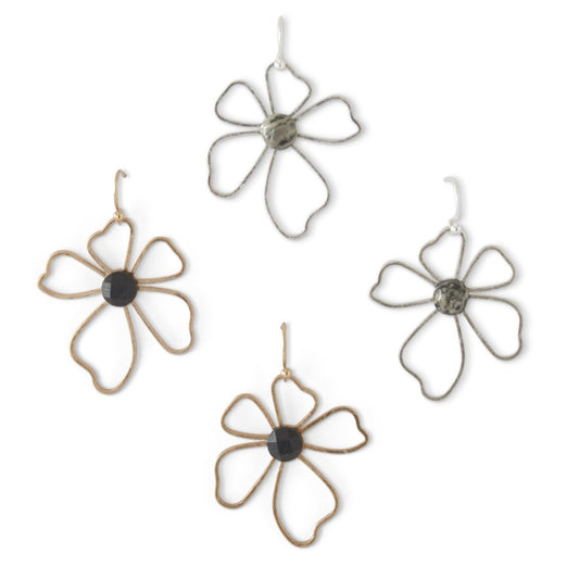 Gold Wired Flower Earring