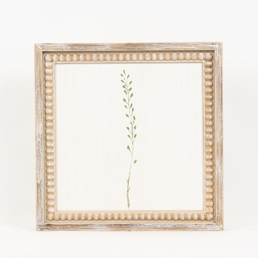 Black & Green Long Stem Herbs Reversible Framed Picture