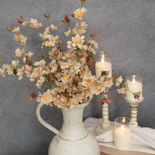 37.5" Beige & Cream Cherry Blossom Spray