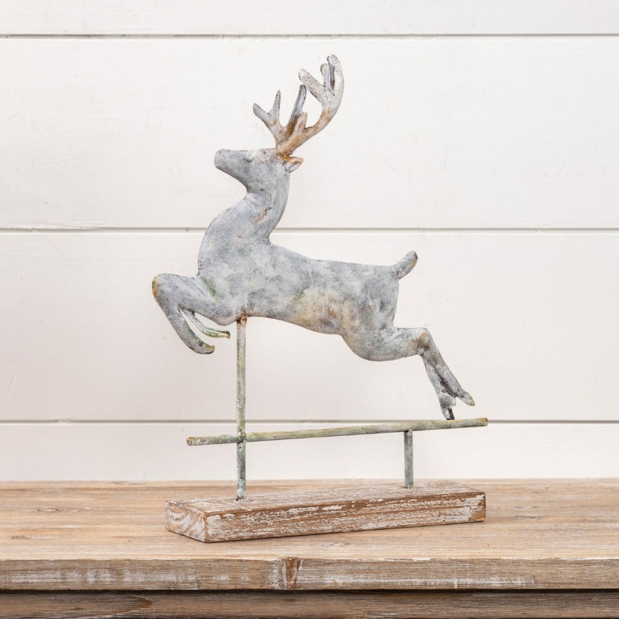 Deer Weathervane on Wood Base