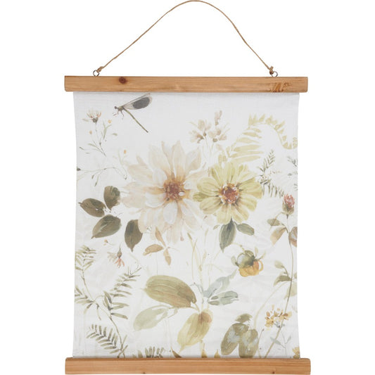 Green Florals Wall Scroll
