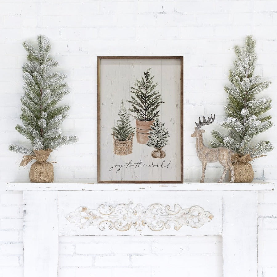 Joy To The World Three Trees Framed Picture (5 x 8)