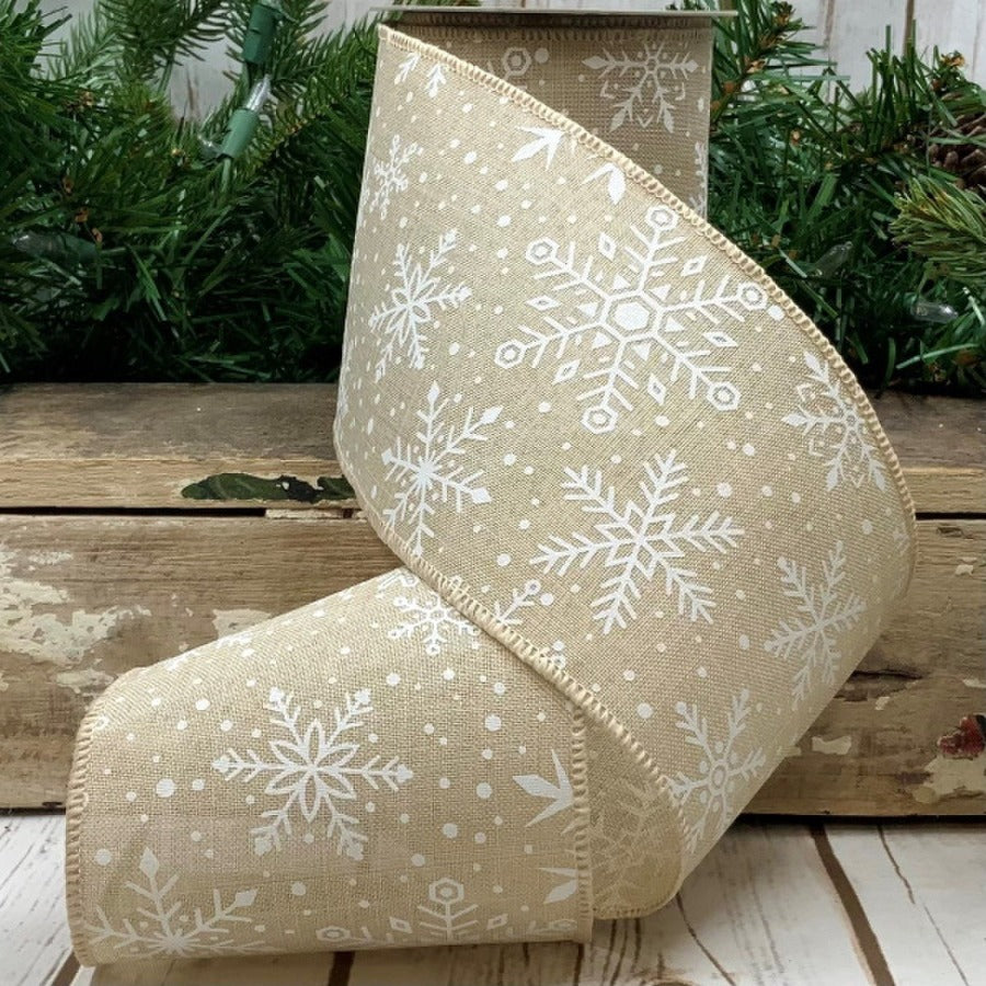 Linen Snowflake Ribbon