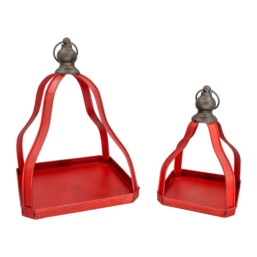 Red Pyramid Open Lanterns