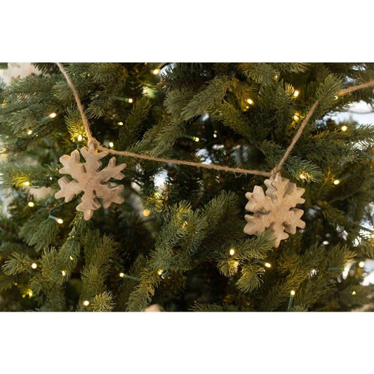 Mango Wood Snowflake Garland