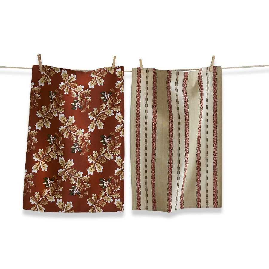 Oak Leaf & Acorn Dishtowel- Set of 2