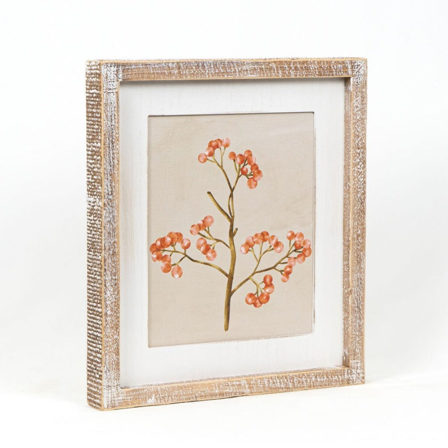 Winter Berries & Pumpkin Reversible Framed Picture