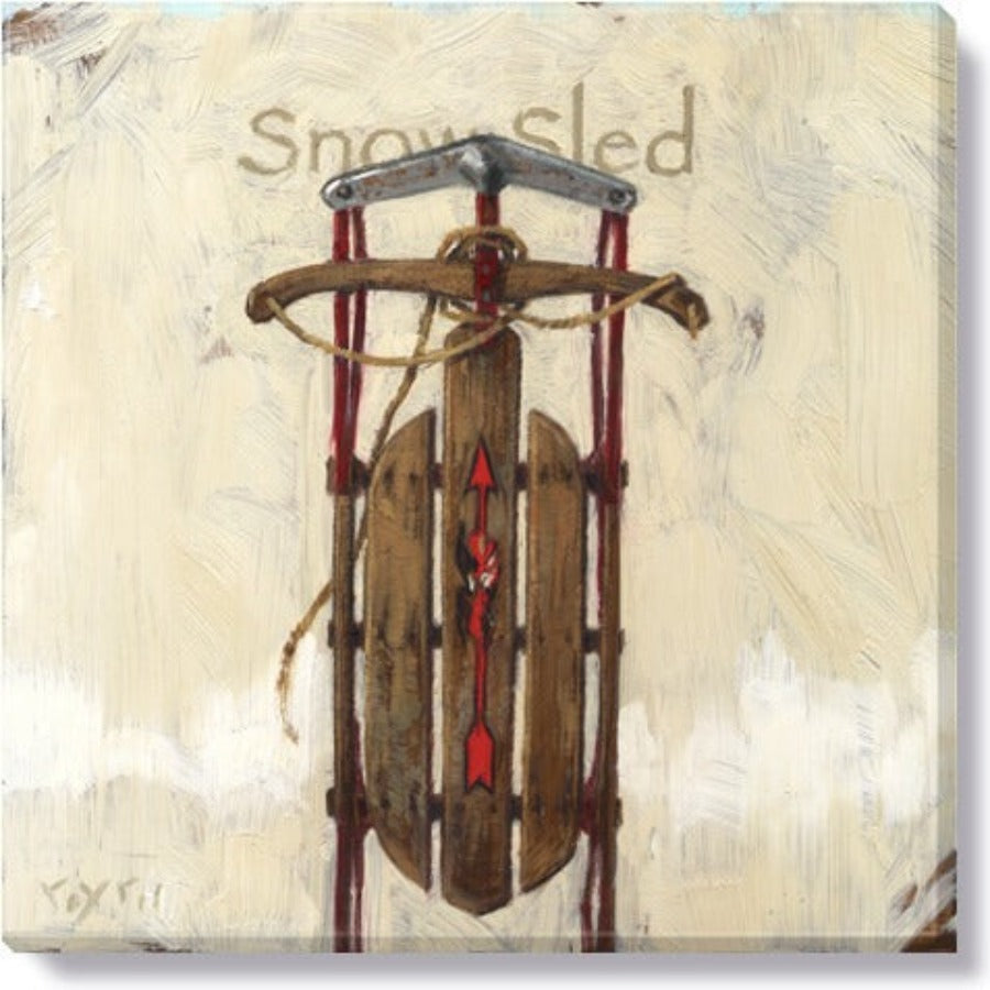 Snow Sled Giclee Canvas Wall Art