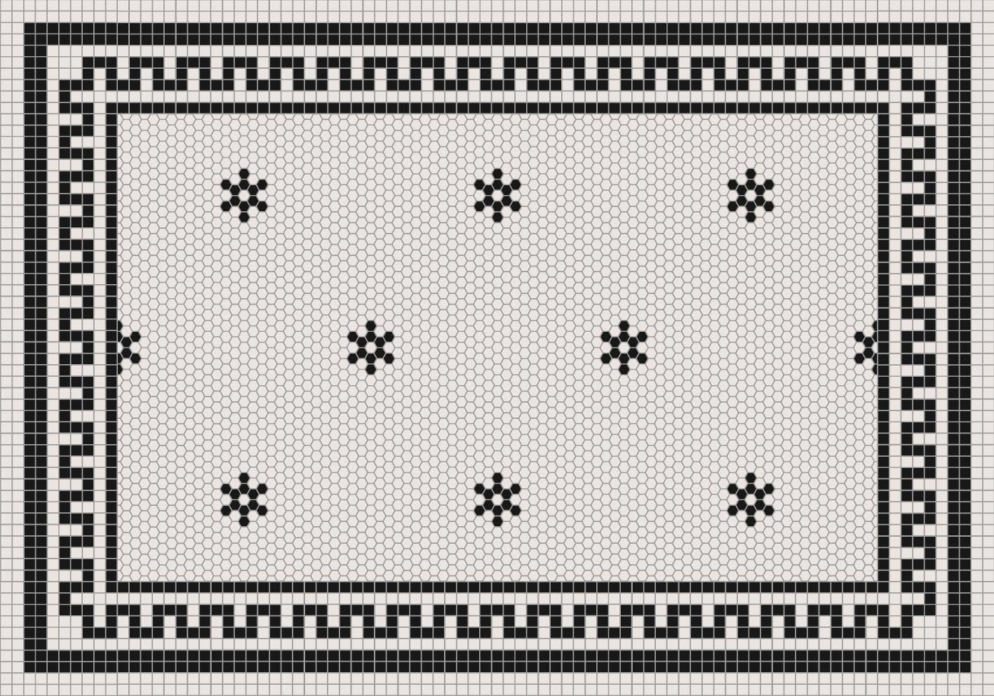 Vintage Vinyl Floorcloth- Tuxedo