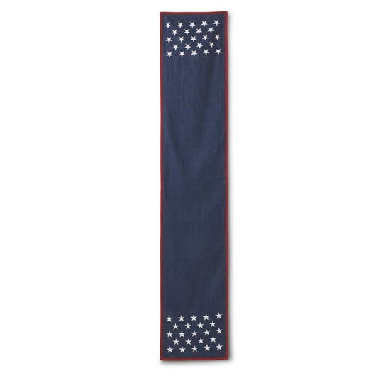 Americana Denim Blue Table Runner w/ Stars