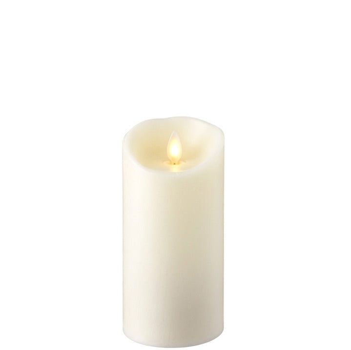 Push Flame Ivory Pillar Candle | 6"