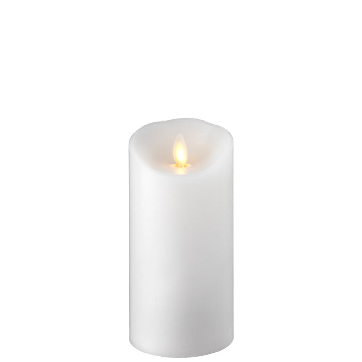 Push Flame White Pillar Candle | 6"