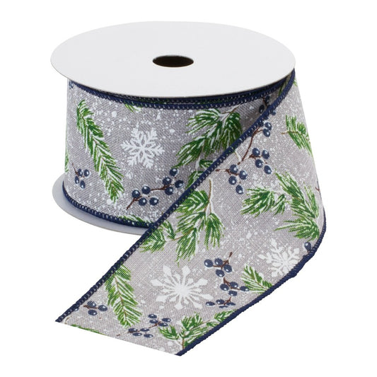 Snowflake & Berry Wired Ribbon