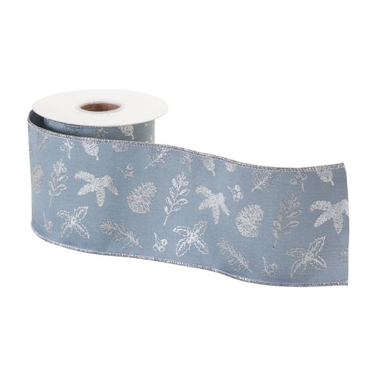 Multi Patterned Blue Wired Ribbon