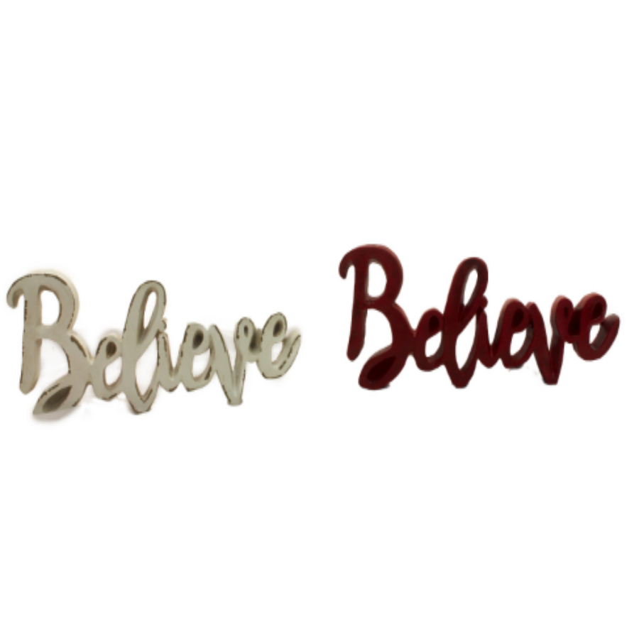 Red & Cream Believe Decor