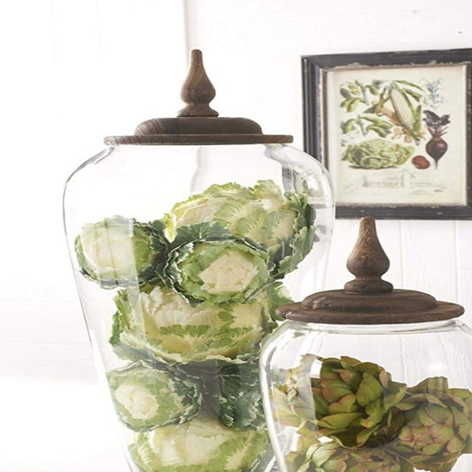 Glass Jars w/ Wood Base & Lid
