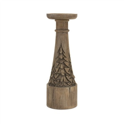 Pine Tree Pillar Candlesticks
