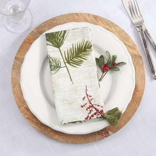 Pine Needle + Red Berry Dinner Napkin (Set of 4)