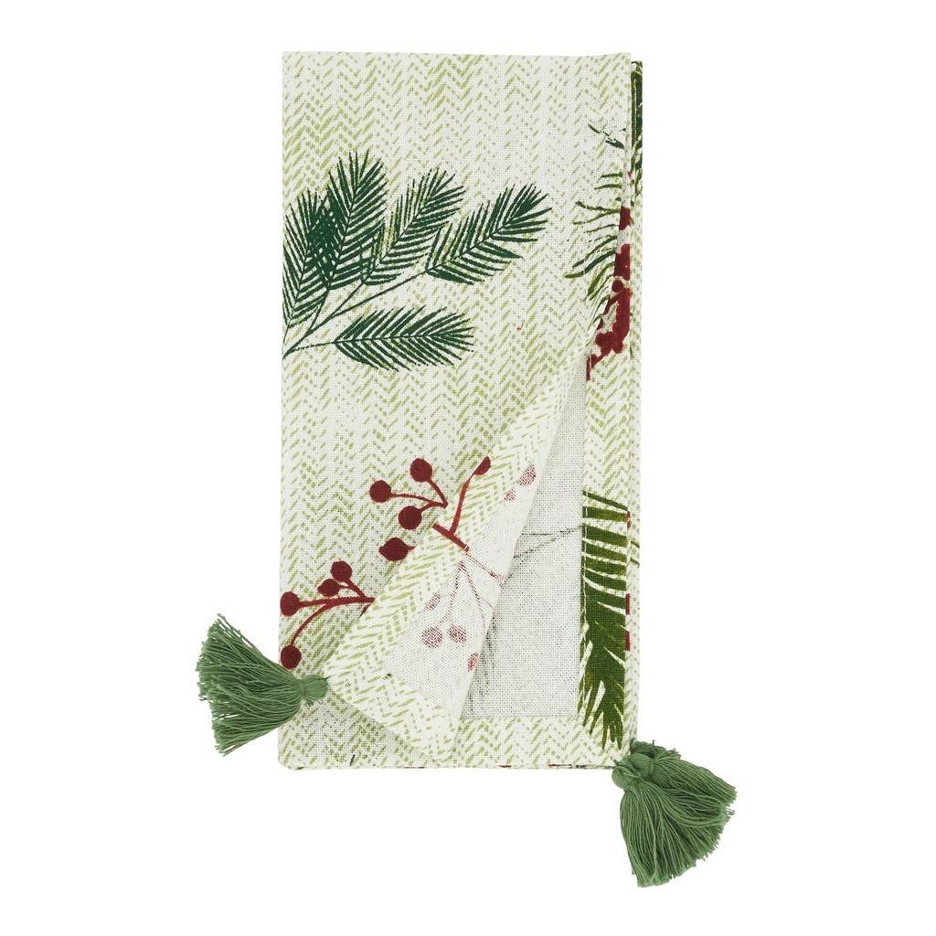 Pine Needle + Red Berry Dinner Napkin (Set of 4)