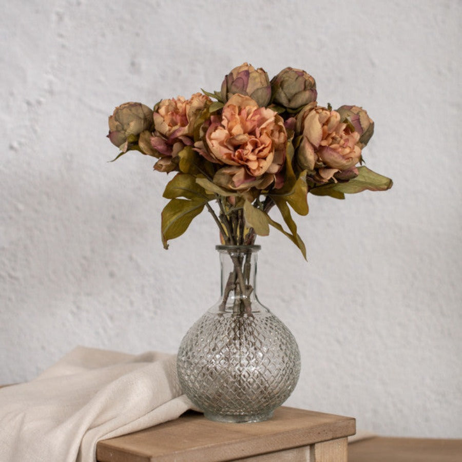 13" Dried Sage Mauve Peony