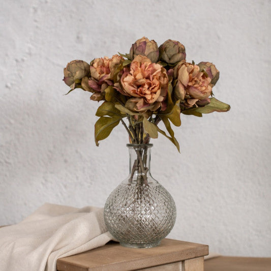 13" Dried Sage Mauve Peony