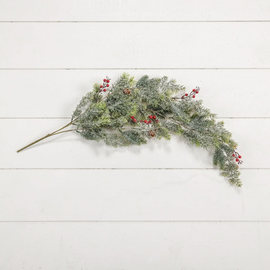 Snow Mix Pine & Berries Hanging Bush
