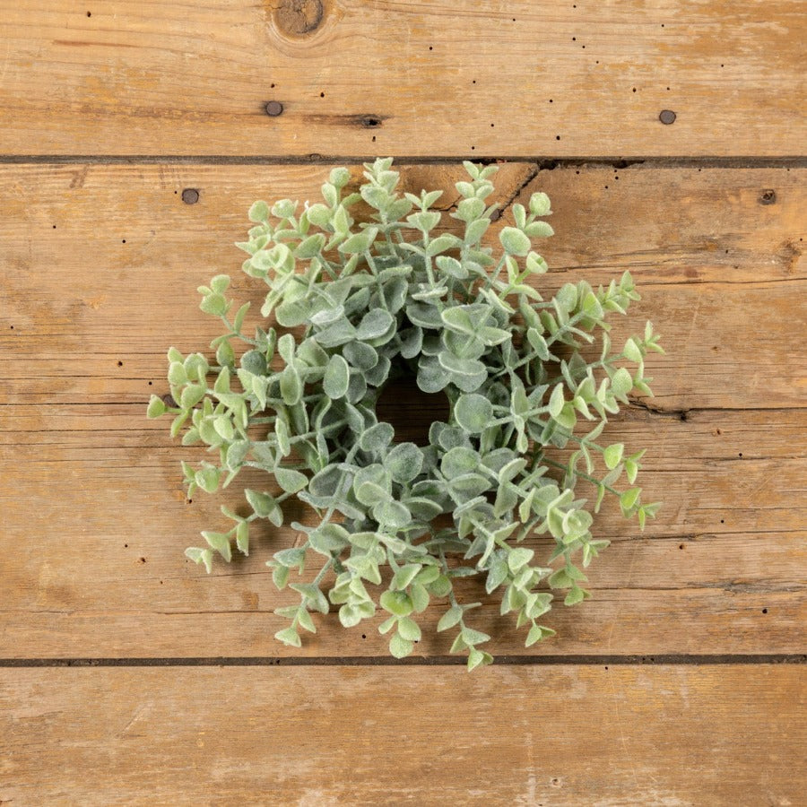 Whitewashed Boxwood Taper Candle Ring