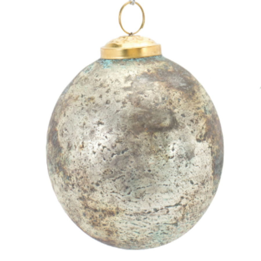 Oxidized Green Glass Ornament