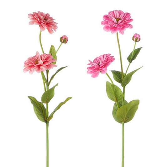 25” Pink Zinnia Spray
