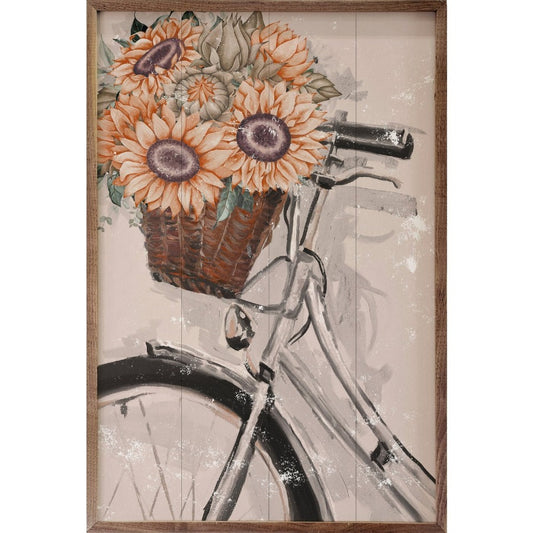 Summer Bike w/ Sunflowers Framed Picture