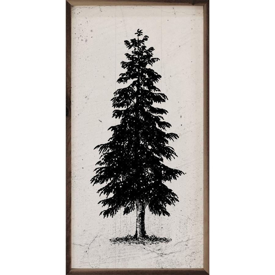 Lone Black Pine Tree Framed Picture