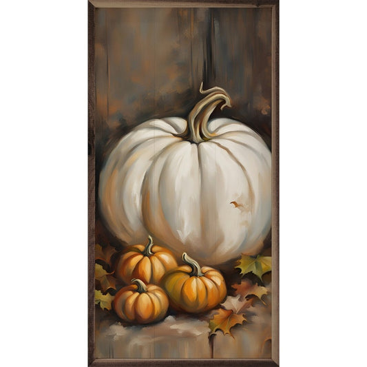 White Pumpkin & Small Oranges Framed Picture (8 x 16)