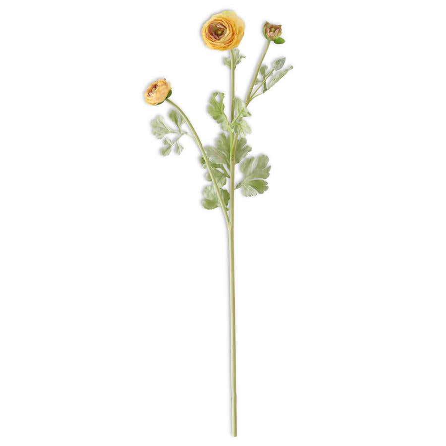 28" Yellow Ranunculus Spray