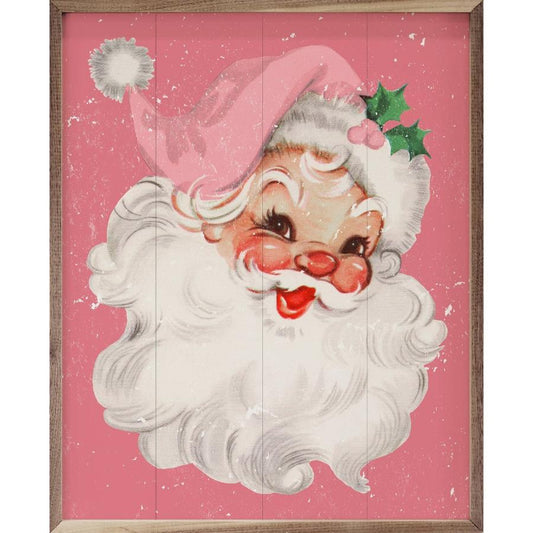 Pink Santa Framed Picture (16 x 20)