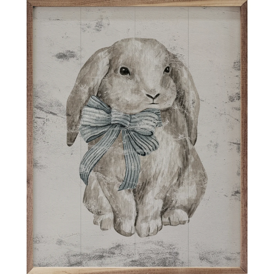 White Bunny Framed Picture (16" x 20")