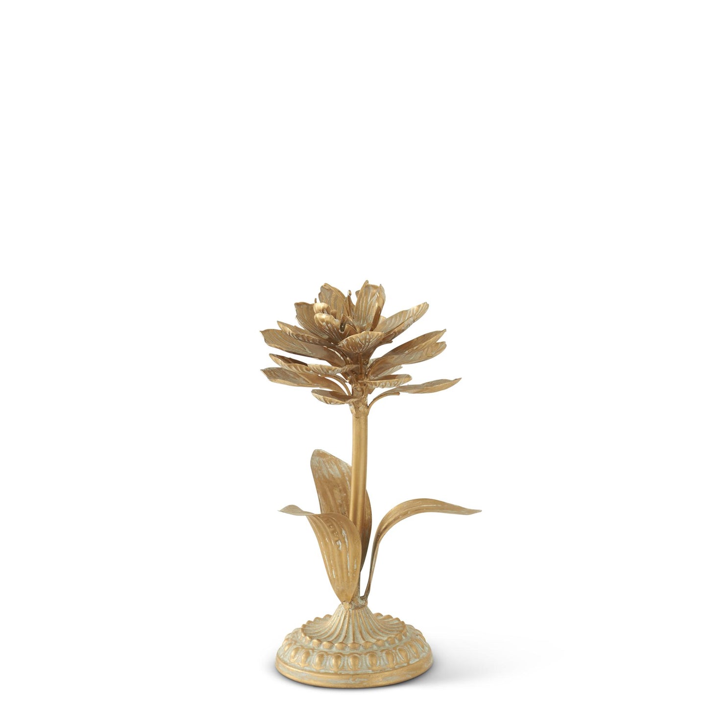 Gold Whitewashed Metal Flowers