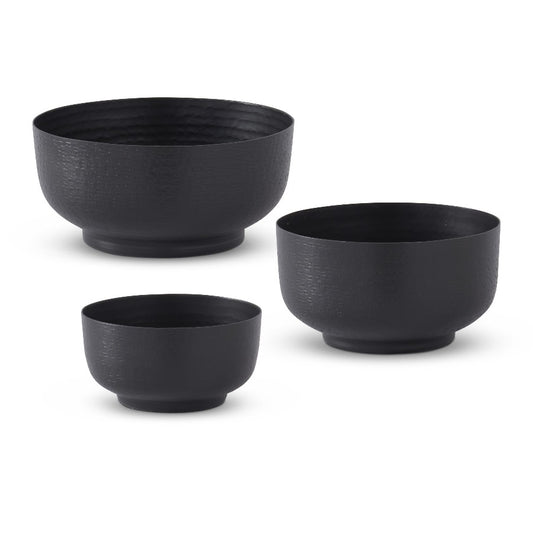 Textured Black Footed Bowls