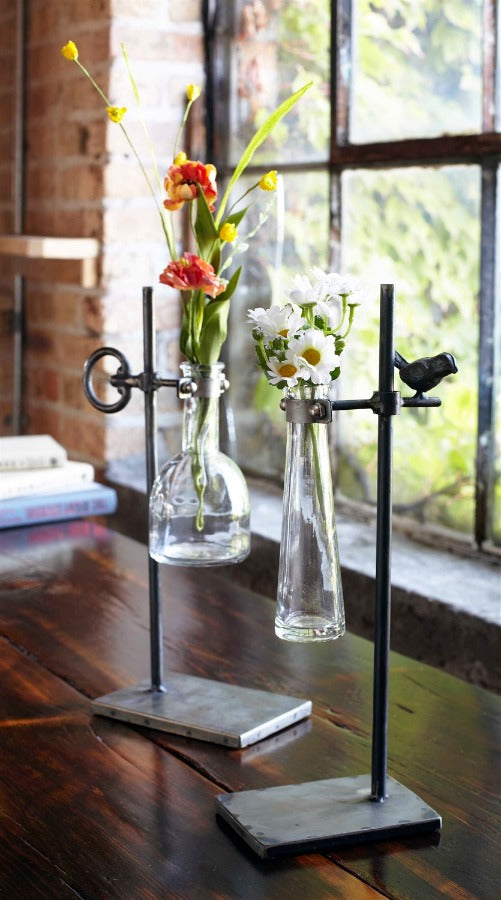 Black Stem Tube Vases