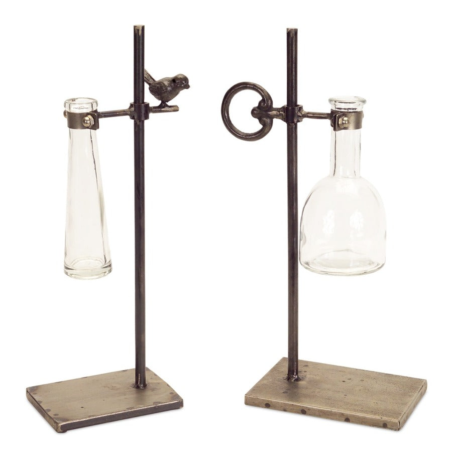 Black Stem Tube Vases