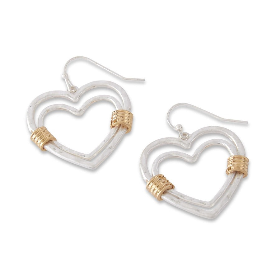 Two Tone Heart Earring