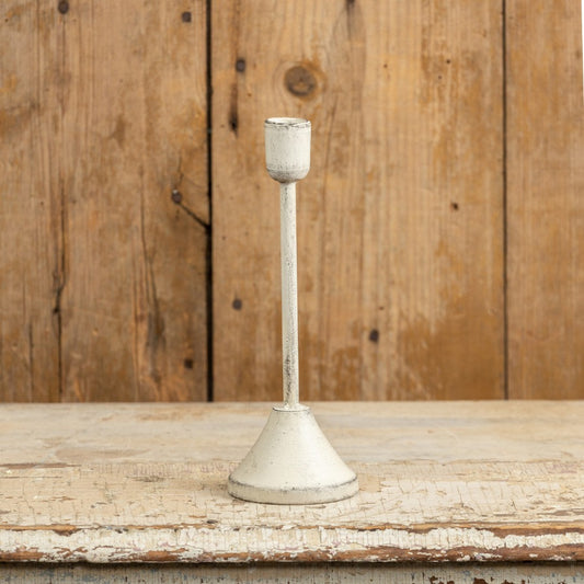 9.5" Minimalist White Taper Candle Holder