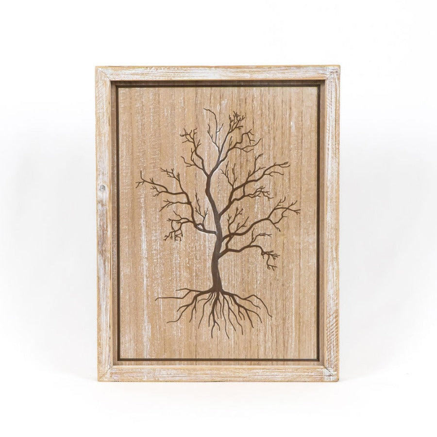 Tree & Leaf Reversible Framed Picture