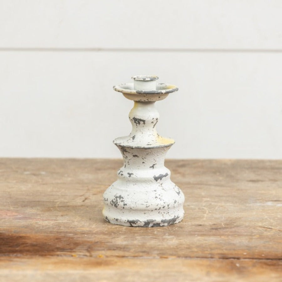 Aged White Candlestick